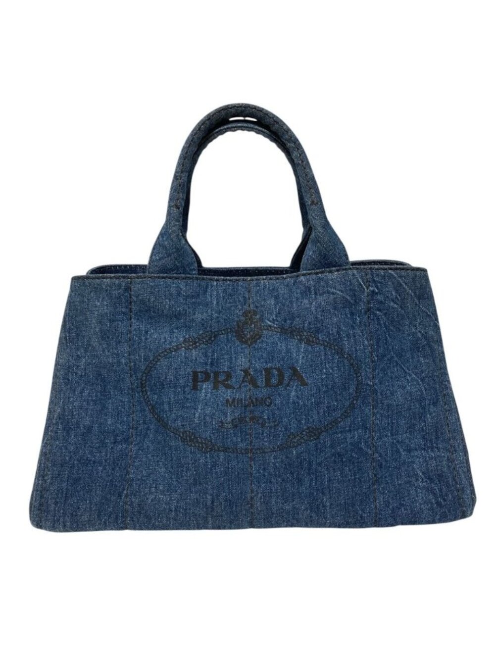 Prada Canapa Denim Tote Bag Indigo